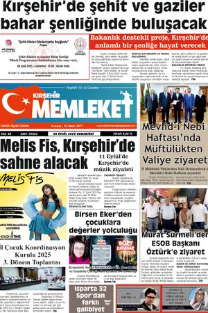 Kırşehir Memleket Gazetesi 06.09.2025