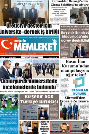Kırşehir Memleket Gazetesi 12.09.2025