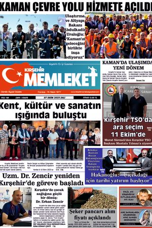 Kırşehir Memleket Gazetesi 07.10.2025