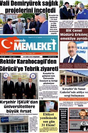 Kırşehir Memleket Gazetesi 09.10.2025