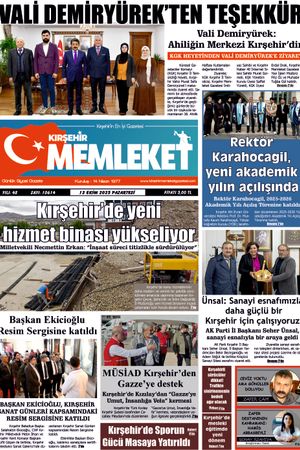 Kırşehir Memleket Gazetesi 13.10.2025