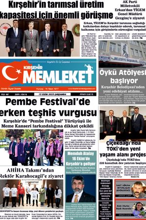 Kırşehir Memleket Gazetesi 15.10.2025