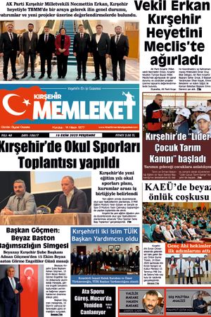 Kırşehir Memleket Gazetesi 16.10.2025