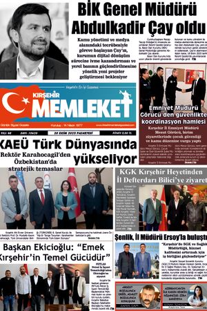 Kırşehir Memleket Gazetesi 20.10.2025