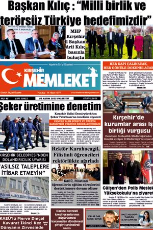 Kırşehir Memleket Gazetesi 03.11.2025