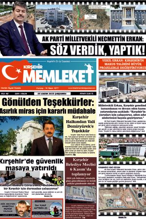 Kırşehir Memleket Gazetesi 05.11.2025