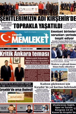 Kırşehir Memleket Gazetesi 07.11.2025