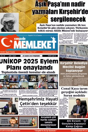 Kırşehir Memleket Gazetesi 20.11.2025