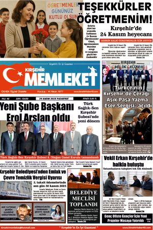 Kırşehir Memleket Gazetesi 24.11.2025