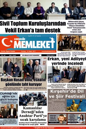 Kırşehir Memleket Gazetesi 08.12.2025