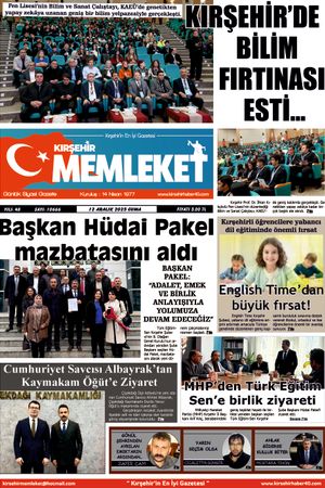Kırşehir Memleket Gazetesi 12.12.2025