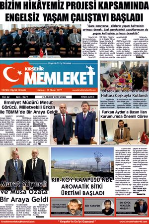 Kırşehir Memleket Gazetesi 19.12.2025