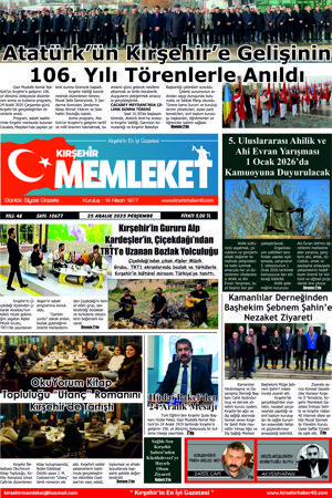 Kırşehir Memleket Gazetesi 25.12.2025