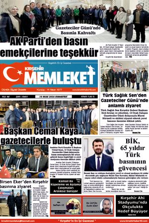 Kırşehir Memleket Gazetesi 10.01.2026