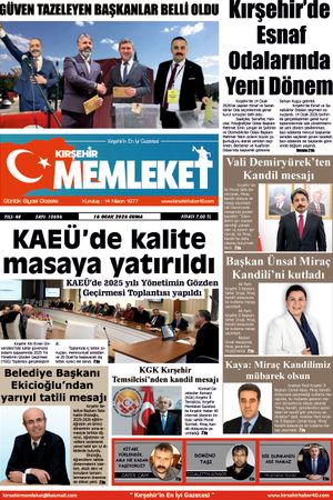 Kırşehir Memleket Gazetesi 16.01.2026