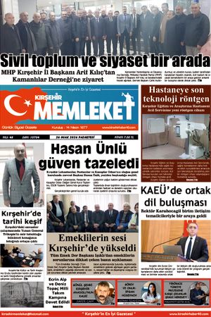 Kırşehir Memleket Gazetesi 26.01.2026