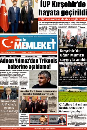 Kırşehir Memleket Gazetesi 27.01.2026