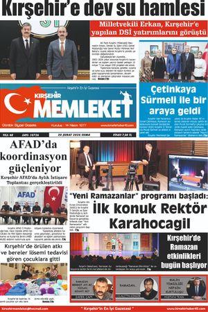 Kırşehir Memleket Gazetesi 20.02.2026