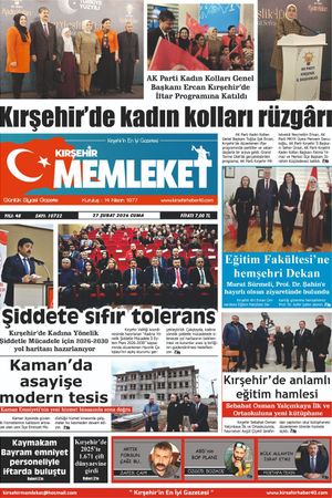 Kırşehir Memleket Gazetesi 27.02.2026