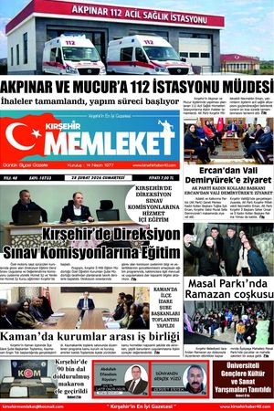 Kırşehir Memleket Gazetesi 28.02.2026