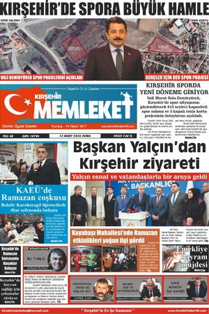 Kırşehir Memleket Gazetesi 13.03.2026