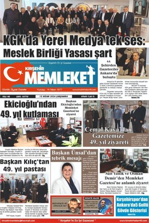 Kırşehir Memleket Gazetesi 15.04.2026