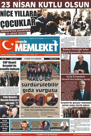 Kırşehir Memleket Gazetesi 23.04.2026