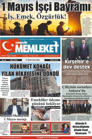 Kırşehir Memleket Gazetesi 01.05.2026