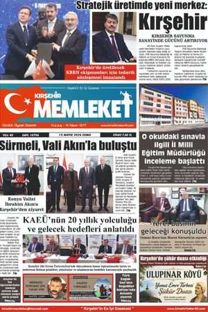 Kırşehir Memleket Gazetesi 15.05.2026