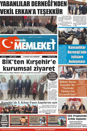 Kırşehir Memleket Gazetesi 18.05.2026