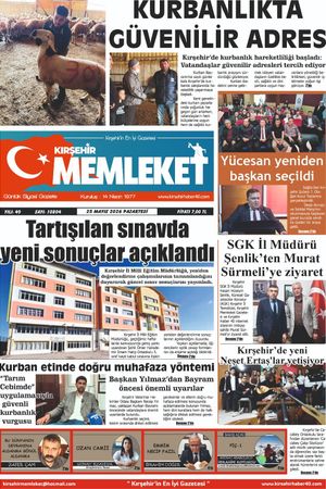 Kırşehir Memleket Gazetesi 25.05.2026