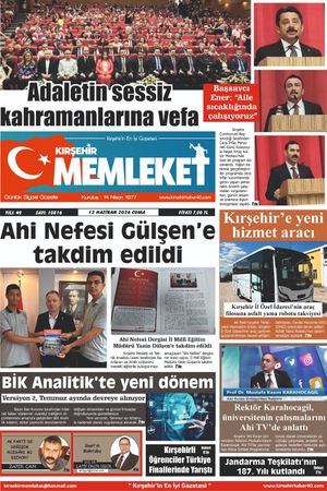 Kırşehir Memleket Gazetesi 12.06.2026