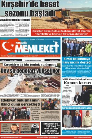 Kırşehir Memleket Gazetesi 26.06.2026