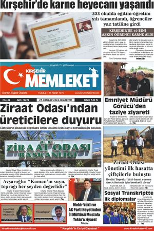 Kırşehir Memleket Gazetesi 27.06.2026