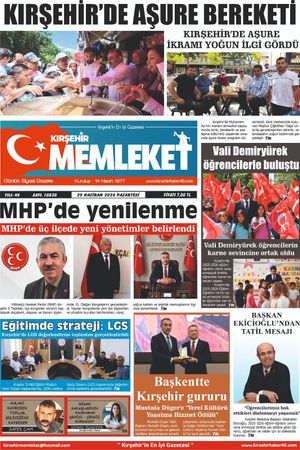 Kırşehir Memleket Gazetesi 29.06.2026