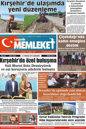 Kırşehir Memleket Gazetesi 01.07.2026