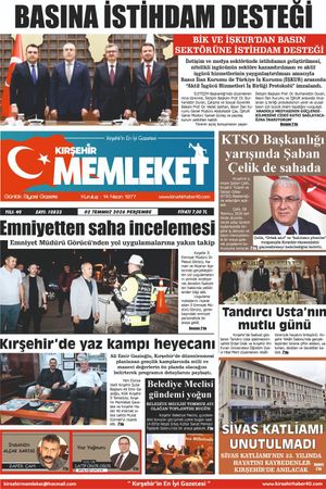 Kırşehir Memleket Gazetesi 02.07.2026