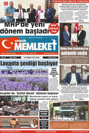 Kırşehir Memleket Gazetesi 03.07.2026