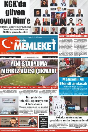 Kırşehir Memleket Gazetesi 07.07.2026