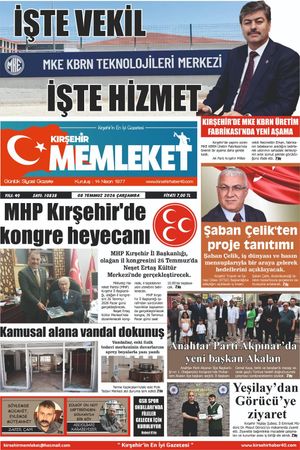 Kırşehir Memleket Gazetesi 08.07.2026