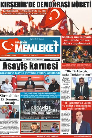 Kırşehir Memleket Gazetesi 15.07.2026