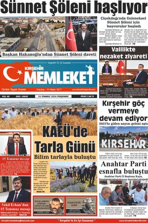 Kırşehir Memleket Gazetesi 16.07.2026