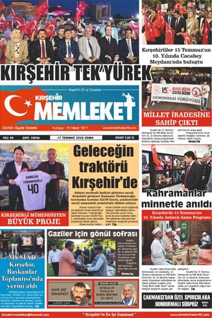 Kırşehir Memleket Gazetesi 17.02.2026