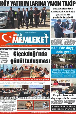 Kırşehir Memleket Gazetesi 20.07.2026