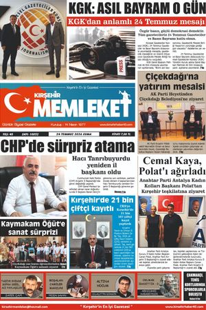 Kırşehir Memleket Gazetesi 24.07.2026