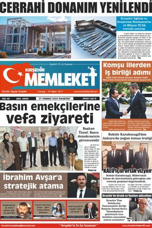 Kırşehir Memleket Gazetesi 27.07.2026