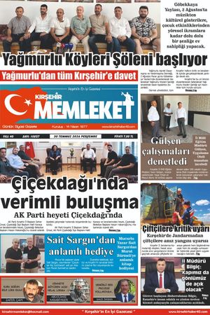 Kırşehir Memleket Gazetesi 30.07.2026