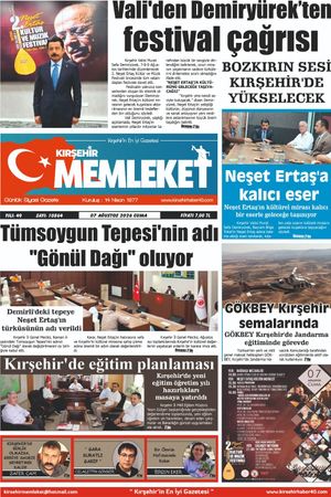 07.08.2026 Kırşehir Memleket Gazetesi