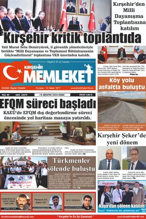 Kırşehir Memleket Gazetesi 14.08.2026