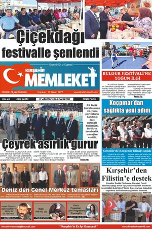 Kırşehir Memleket Gazetesi 17.08.2026